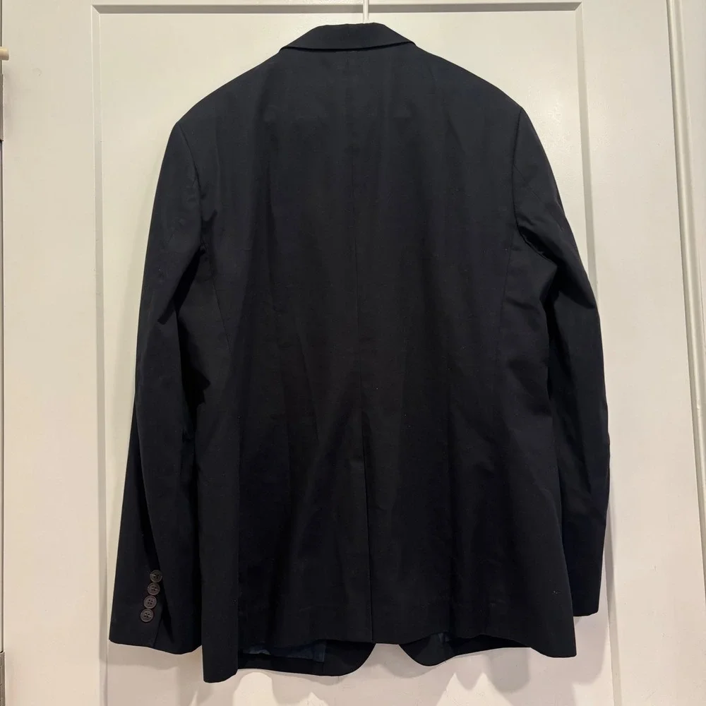 J. Crew Thompson Mens 42R Navy Blue Cotton Two Button Blazer Suit Jacket